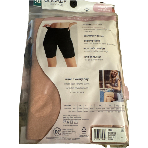 Jockey Essentials Women’s Ultralight Smoothing No-Chafe Slipshort Size 5XL Rose - Picture 2 of 8
